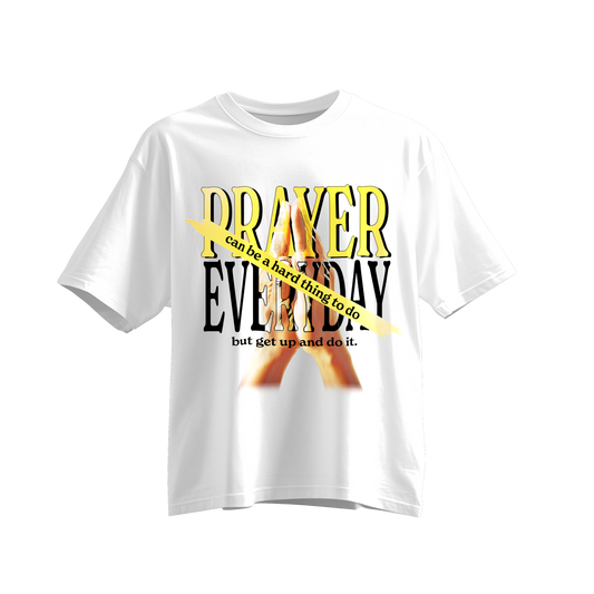 "Prayer Everyday" White tee